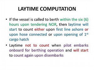 CHARTERING LAYTIME CALCULATION