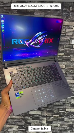 2023 ASUS ROG STRIX G16 @700Kugx Shipping takes 3 to 5dayz from Dubai to ug Specs 13th generation intel core i9 13980HX 24 cores CPU with 32 threads logical processors max boost to 5.60 GHz 16GB RAM DDR5 5600MT/s upgradable to 64GB 1TB PCIe gen 4 SSD NVIDIA RTX 4070 140 watts 8GB dedicated graphics GDDR6 memory 2.5K QHD display running @ 240Hz screen refresh rate RGB keyboard light and light bar 16.1inch