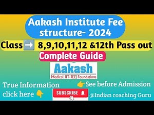 Aakash institute fee 2024 | Class 8,9,10,11,12 & 12th passed | neet fees | jee fees