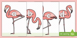 Flamingo Themed Letter Display Cards