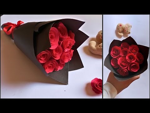 How To Make Paper Rose Flower Bouquet | DIY Paper Flower Bouquet