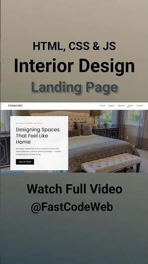 Learn to Create Interior Design Website Using HTML CSS | Fast Code