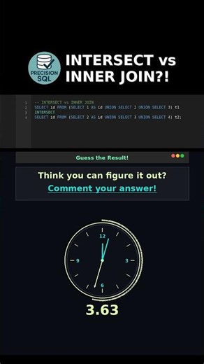 INTERSECT vs INNER JOIN?! #advancedsql