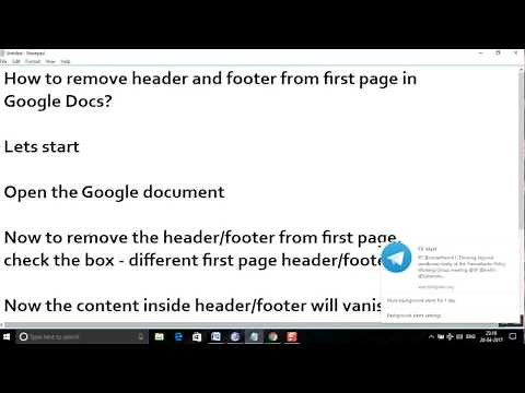 How to remove header and footer from first page in Google Docs?