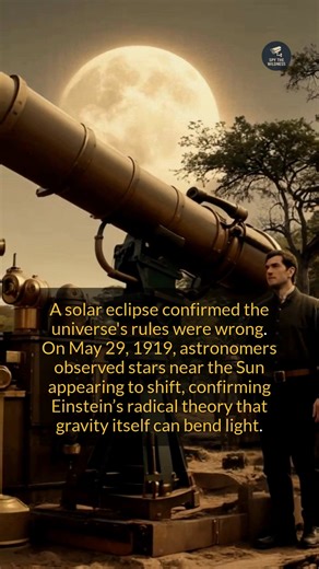 4.2K views · 24 reactions | The 1919 solar eclipse provided experimental proof for Einsteins General Theory of Relativity. #history #science #Einstein #solareclipse | The Curious Side | Facebook
