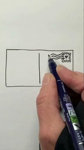 How to Draw a Postcard ✉️ A Reminder You Might Need Today#easydrawing #howtodraw #draw