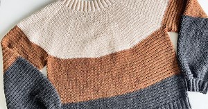 Rocky Mountain Colourblock Crochet sweater free crochet pattern
