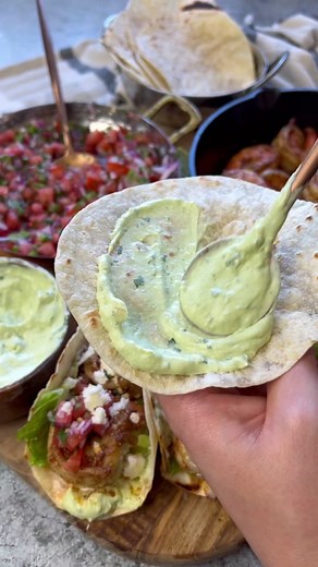 Bronzed Shrimp Tacos with Avocado Crema- these tacos are loaded with so much flavor and they are really hard to resist. The shrimp plump and cooked to perfection! Use code: VessyLobster to get $18 off $100 or more www.lobsteranywhere.com Ingredients: 1 lbs 16-20 Black Tiger Shrimp 1/4 cup olive oil 1/4 tsp cumin 1 tsp salt 1/2 tsp garlic powder 1 tsp paprika 1 tsp chipotle lime garlic salt Black pepper 2 garlic cloves Tortillas of choice, for serving Cotija cheese, optional Pico de Gallo: 1 larg