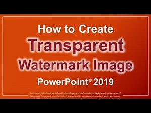How to Create Transparent Watermark Image in PowerPoint