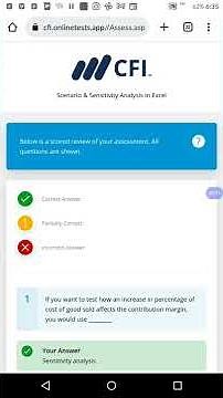 scenario & sensitivity analysis answers review