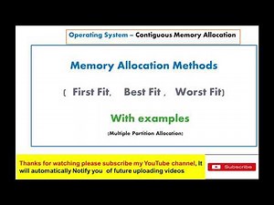 Memory Allocation Methods First fit,Best fit,Worst fit/Multiple Partition Allocation/OS by SV RAJU