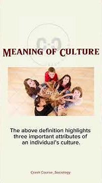 meaning of culture #crashcourse #sociology