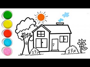 Easy House Drawing and Painting Idea for Kids | Simple Art for Children