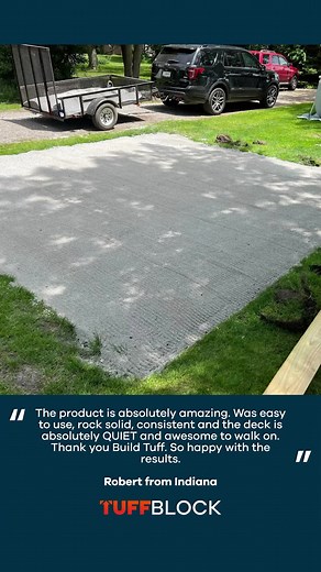 TuffBlock makes building a deck easy and fast! No need for digging means no concrete, no risk of hitting services and no back breaking labour. #deck #decking #deckbuilding #landscaping #buildtuff #beforeandafter #tuffblock #diy