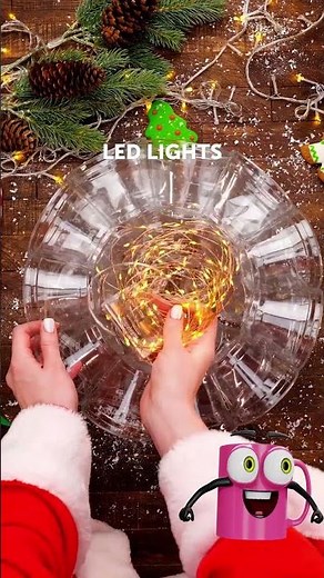 DIY Christmas decor using plastic cups 🎄🥤✨ #christmasdiy #recyclecrafts