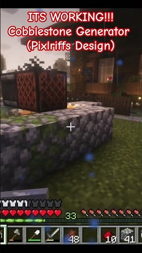Cobblestone Generator for Early Game! (Pixlriffs Trick) #minecraft