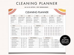 Cleaning Planner | ADHD Cleaning Planner | Household Chore Chart | Cleaning Checklist | Cleaning Schedule | Editable Printable | PDF - Etsy