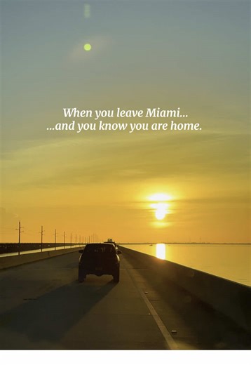 🚗🌅 That feeling when you’re driving back from Miami… and the bridges start to appear one by one. As the sun begins to set over the water, the sky explodes in color — and suddenly everything feels calm again. You roll the windows down, breathe in that salty air, and realize: you’re home. There’s nothing like the serenity of crossing those iconic bridges, watching the sun dip below the horizon as the islands welcome you back. No matter where you’ve been, the drive back to the Keys always feels l