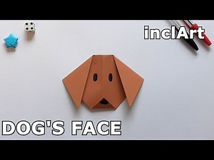 DOG FACE ORIGAMI | HOW TO MAKE A PAPER DOG FACE - ORIGAMI - PAPER DOG FACE INCLART