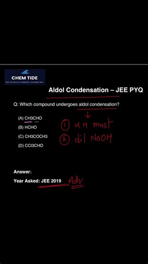 Aldol Condensation | JEE PYQ Explained | Organic Chemistry #jeeproblems #education #chemistrychamps