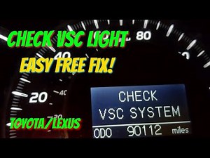 Lexus Toyota VSC / Trac Warning Light FIX