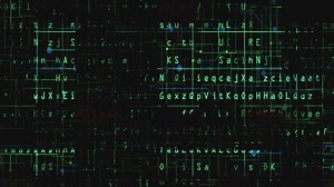 Code on the screen glitch effect