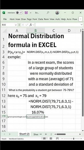 Finding probabilties using the Normal distribution part 3 using Excel