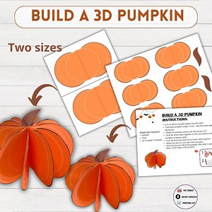 3D Paper Pumpkin Template | Fall Craft for Kids | Printable Autumn Activity ( Two Size) - Etsy UK