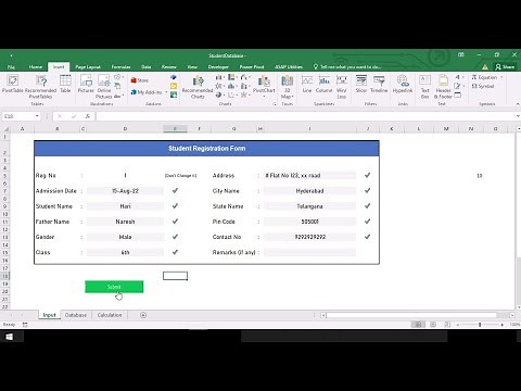 How to create a Student Registration Form In Excel