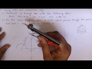 Construct a triangle ABC.base AB=6cm AC=5.2cm angle CAB=60'.Draw a circle which passes through