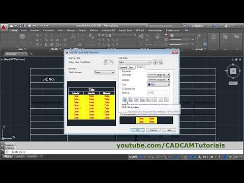 AutoCAD Table Command Tutorial Complete | Table Style Settings, Table Edit, Formula