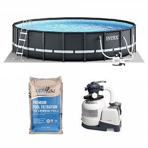 INTEX 20ft x 48in Ultra XTR Above Ground Swimming Pool & Optiflow 50lb Pool Filter Sand