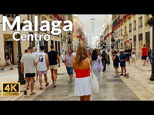 Walking Tour of Malaga Historic Center - Street Walking in Spain in June 2024