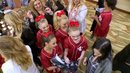 The ALDC prepares to take the stage with a baseball-themed group routine. | Dance Moms: Full Numbers