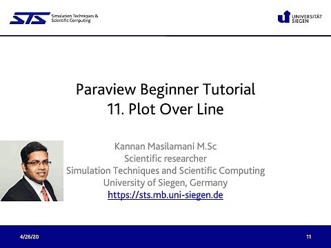 Paraview Beginner Tutorial: 11. Plot Over Line