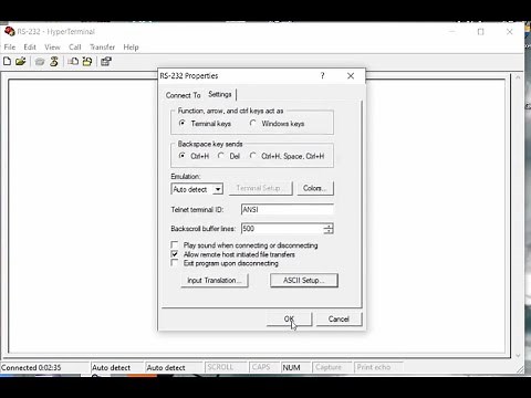 Comunicación serial RS-232 con Hyperterminal.