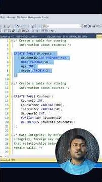 primary key and foreign key relationship in SQL Server #sql #database #dataanalysis #shorts