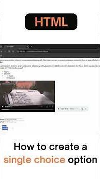 🔥Single Choice Option in HTML: Radio Input Made Easy #html #shorts