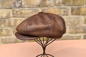 Handcrafted Newsboy Cap: Eight-panel Leather-look Baker Boy Hat - Etsy