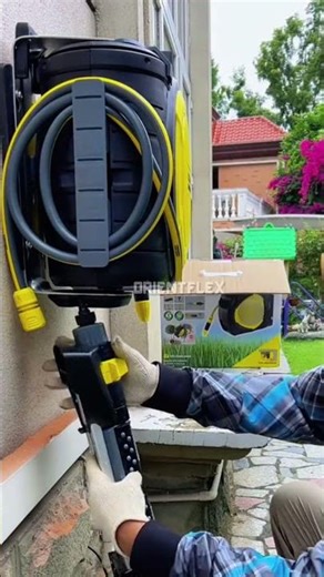 Auto Garden Hose Reel Cart Easy Install & Use! #shorts #garden #hose #reel #tools