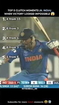 TOP 5 CLUTCH MOMENTS IN CRICKET ft. INDIA 😱🔥 | #CRICKET