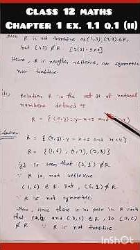 Maths chapter 1 q.1 (ii) class 12. class 12 maths chapter 1 relation and function. #class12maths