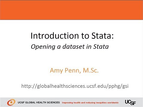 Introduction to Stata - Opening a dataset
