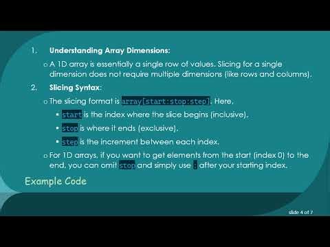Understanding numpy Array Slicing in Python: 1D vs 2D Arrays