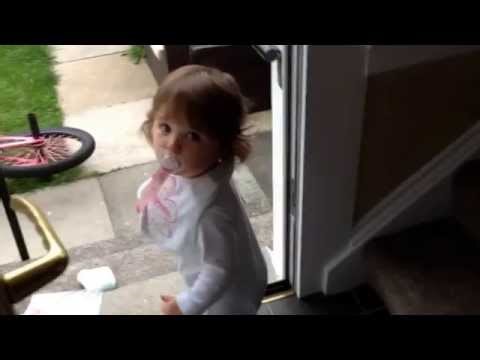 Mirren throwing out her nappy.