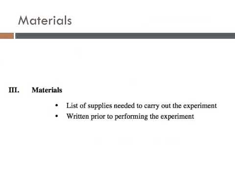 How to write a lab report
