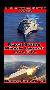 USS Gabrielle Giffords (LCS-10) Launches a Naval Strike Strike Missile During A Live Fire Exercise #navy #military | MilitaryPhotoDepot