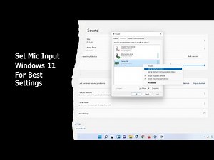 Setting Mic Input Windows 11