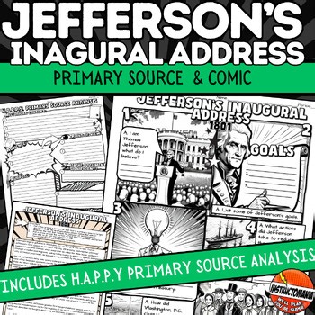 Jefferson's Inaugural Address Worksheet Primary Source Analysis Activity