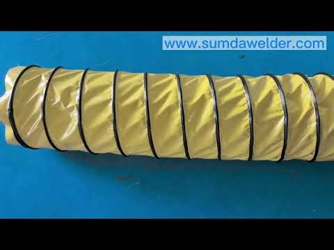 Hot air welding machine for spiral PVC duct strip welding